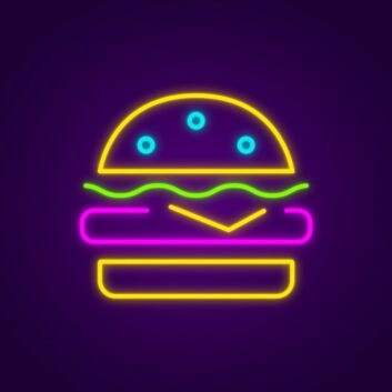 Hamburger LED-Neonschild für Restaurant Imbiss