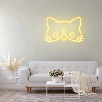 Katzenkopf LED-Neonschild für Wohnzimmer oder Kinderzimmer