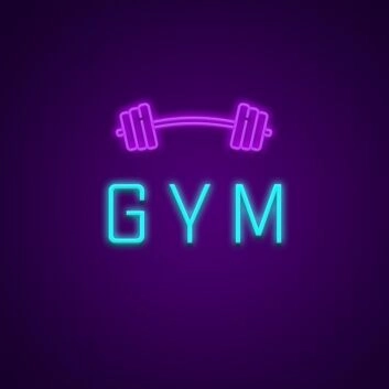 GYM LED Neonschild mit Hantel für Fitnessraum und Homegym