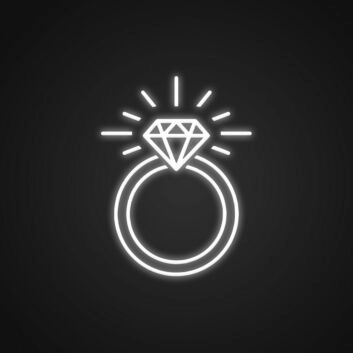 Diamantring LED-Neonschild für Hochzeit Juwelier