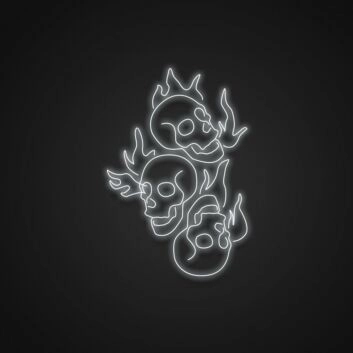 brennende Totenköpfe LED-Neonschild für Tattoo Studio Bar