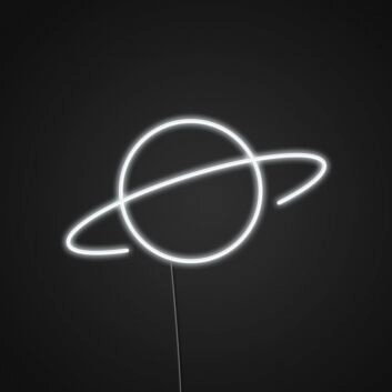 Planet mit Ring LED-Neonschild für Wohnzimmer und Kinderzimmer