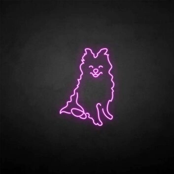 Sitzender Hund LED-Neonschild Wohnzimmer Haustierladen