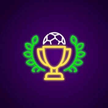 Fußballpokal mit Lorbeerkranz LED-Neonschild Sport Bar