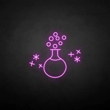 Chemie Erlenmeyerkolben mit Blasen LED-Neonschild für Bar und Gaming