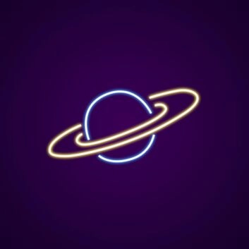 Planet mit Ring LED-Neonschild Wohnzimmer Kinderzimmer