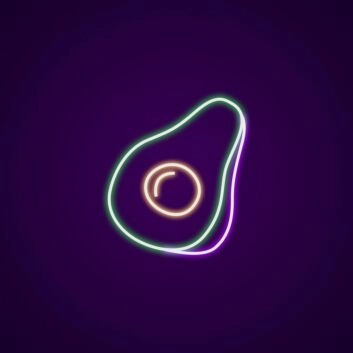 Avocadohälfte LED-Neonschild Küche Café