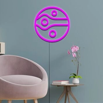 Abstraktes Kreismuster LED-Neonschild Wohnzimmer Büro