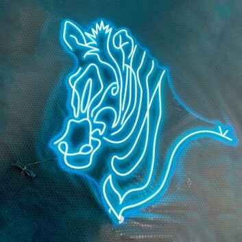 Zebrakopf LED-Neonschild für Wohnzimmer Bar