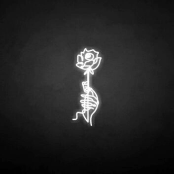 Skelett Hand mit Rose LED-Neonschild für Bar und Wohnzimmer