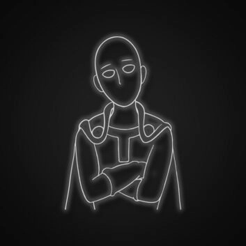 Superheld mit Umhang und verschränkten Armen LED-Neonschild Gaming Wohnzimmer