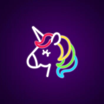 Einhornkopf LED-Neonschild für Kinderzimmer Party