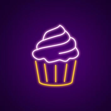 Cupcake LED-Neonschild für Café und Bäckerei