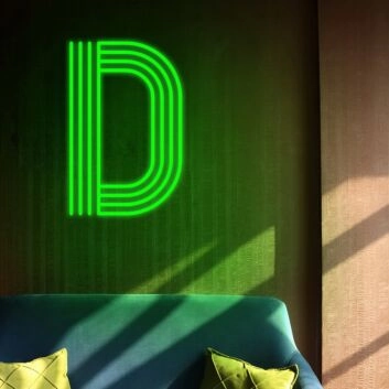 Buchstabe D LED Neonschild für Wohnzimmer und Büro