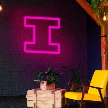Großbuchstabe I Umriss LED-Neonschild Wohnzimmer Büro