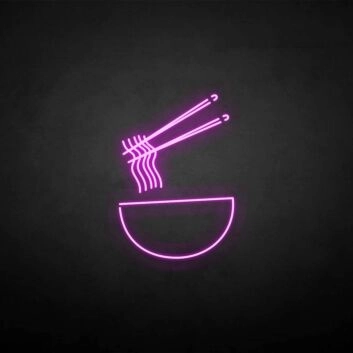 Schüssel mit Nudeln und Essstäbchen LED-Neonschild für Restaurant