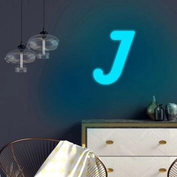 J LED-Neonschild für Wohnzimmer oder Schlafzimmer