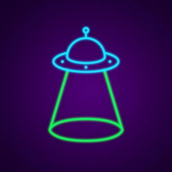 UFO mit Lichtstrahl LED-Neonschild Gaming Wohnzimmer