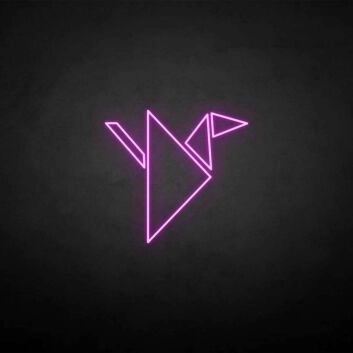 Origami Kranich LED-Neonschild Wohnzimmer Büro