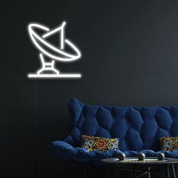 Satellitenschüssel LED-Neonschild Wohnzimmer Büro