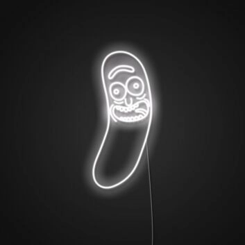 Zeichnung einer Gurke mit Gesicht LED-Neonschild Gaming Wohnzimmer