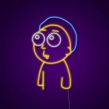 Comicfigur mit großen Augen LED-Neonschild für Wohnzimmer und Gamingzimmer