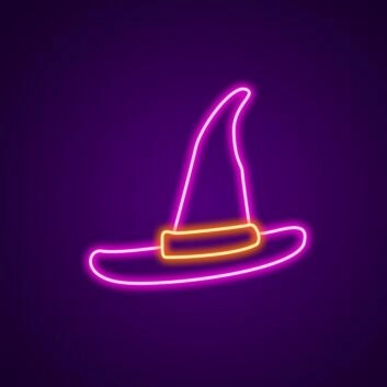Hexenhut LED-Neonschild Halloween Party