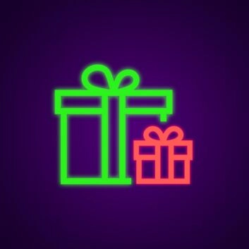 Geschenkbox mit Schleife LED-Neonschild für Wohnzimmer und Party