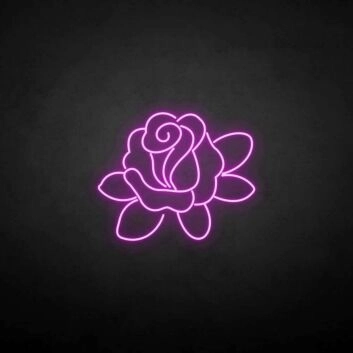 Rosenblüte mit Blättern LED-Neonschild Wohnzimmer Dekoration