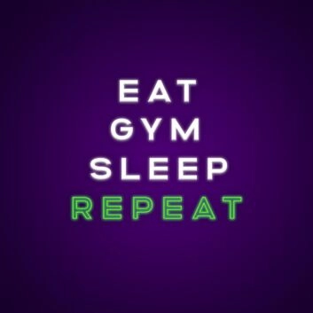 EAT GYM SLEEP REPEAT LED-Neonschild für Fitnessstudio und Wohnzimmer