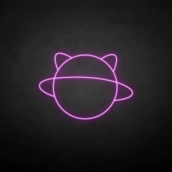 Planet mit Katzenohren LED-Neonschild Wohnzimmer Kinderzimmer