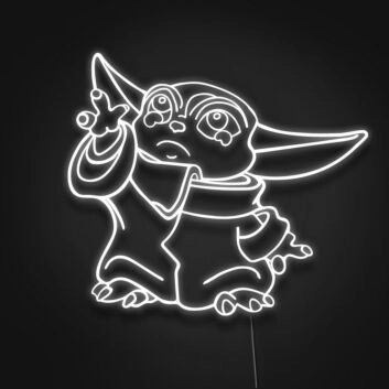 kleines außerirdisches Wesen mit Mantel LED-Neonschild Gamingzimmer