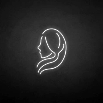 Frauenprofil mit langen Haaren LED-Neonschild für Friseursalon