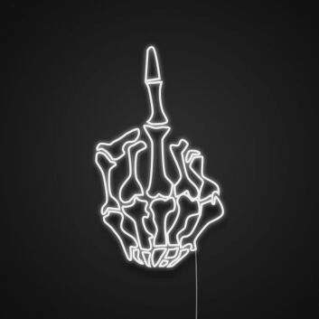 Skelett-Hand mit Mittelfinger LED-Neonschild für Bar Club