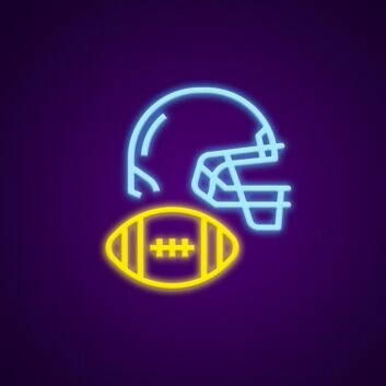 American Football Helm und Ball LED-Neonschild Sportbar Spielzimmer