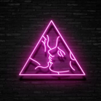 Kuss Motiv im Dreieck LED-Neonschild für Bar Wohnzimmer