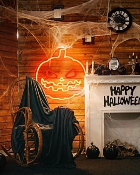 Halloween Kürbis LED-Neonschild für Wohnzimmer Party