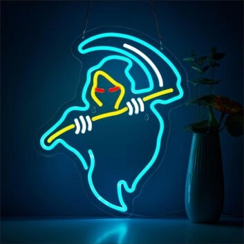 Sensenmann LED-Neonschild für Bar oder Gaming Zimmer