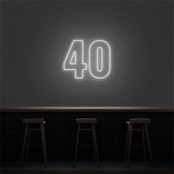 40 LED Neon Zahl als moderne Wanddekoration