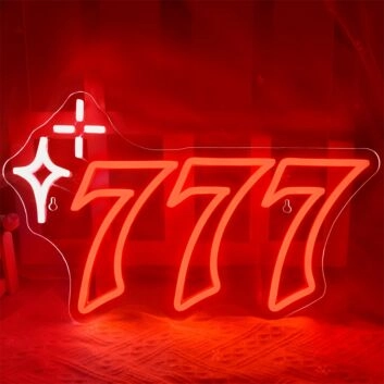 777 LED Neon Zahl als dekorative Wandbeleuchtung