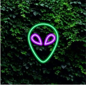 Alienkopf LED-Neonschild für Schlafzimmer Wohnzimmer