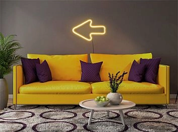 Pfeil nach links LED-Neonschild für Wohnzimmer Büro