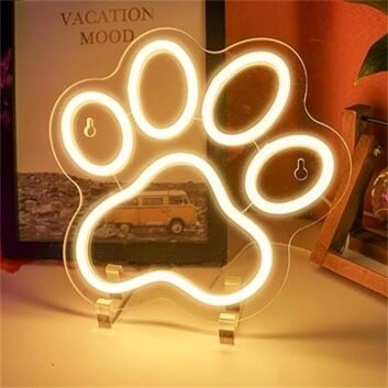 Pfotenabdruck LED-Neonschild Wohnzimmer Kinderzimmer