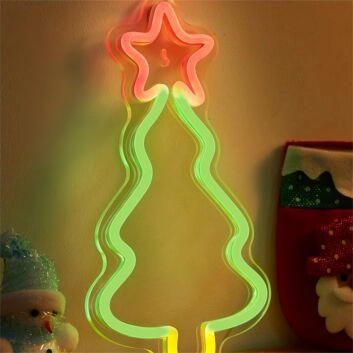 Weihnachtsbaum mit Stern LED-Neonschild Wohnzimmer Weihnachtsdekoration