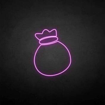 Geldsack mit Krone LED-Neonschild für Bar und Gaming