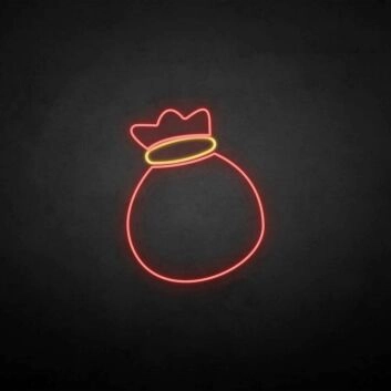 Geldsack mit Krone LED-Neonschild für Bar und Gaming