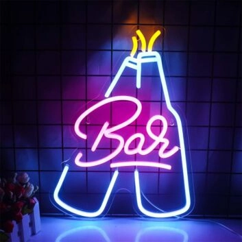 Brighten Your Space: Bar Wall Decor With Beer Bottles LED Neon Sign, Perfect for Home Bars, Stores, and Party Venues.