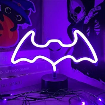 Brighten up Your Nightlife: Bat Sign LED Neon Sign for Bars, Clubs, and Themed Events.