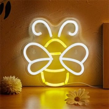 Biene LED-Neonschild für Kinderzimmer und Wohnzimmer