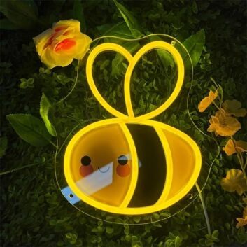 lächelnde Biene LED-Neonschild für Kinderzimmer Wohnzimmer
